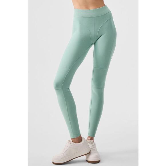 Alo Yoga Alosoft Head Start Bra & High Waist Legging Set XS Botanical Green - Picture 3 of 16